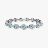 Halo Pear Shape 12 Carat Diamond and Aquamarine Bracelet BRHAPSA