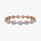 Halo Pear Shape 12 Carat Diamond and Aquamarine Bracelet BRHAPSA