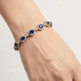 Halo Pear Shape 12 Carat Diamond and Sapphire Bracelet BRHAPSS