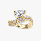 "Hanover" 1.85 Carat Pear Cut Shoulder Lab Grown Diamond Engagement Ring HLR506