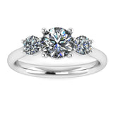 "Harper" Three Stone Round Brilliant Cut Diamond Trilogy Engagement Ring 3SRB51 - HEERA DIAMONDS