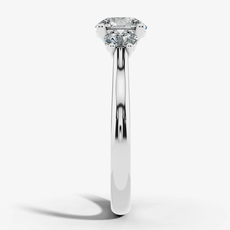 "Harper" Three Stone Round Brilliant Cut Diamond Trilogy Engagement Ring 3SRB51 HEERA DIAMONDS