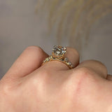 "Haven" Oval Cut Diamond Shoulders Engagement Ring - HEERA DIAMONDS