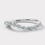 "Helene" Bubble Wave Shaped Round Brilliant 0.50ct Diamonds Eternity Ring ET50