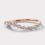 "Helene" Bubble Wave Shaped Round Brilliant 0.50ct Diamonds Eternity Ring ET50