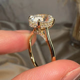 "Honor" 2 Carat Hidden Under Halo Oval Cut Diamond Yellow Gold Engagement Ring - HEERA DIAMONDS