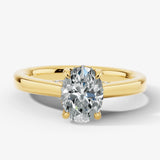 "Honor" 2 Carat Hidden Under Halo Oval Cut Diamond Yellow Gold Engagement Ring UHOC15 HEERA DIAMONDS