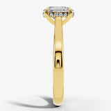 "Honor" 2 Carat Hidden Under Halo Oval Cut Diamond Yellow Gold Engagement Ring UHOC15 HEERA DIAMONDS