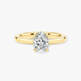 "Honor" 2 Carat Hidden Under Halo Oval Cut Diamond Yellow Gold Engagement Ring UHOC15