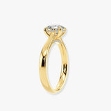 "Honor" 2 Carat Hidden Under Halo Oval Cut Diamond Yellow Gold Engagement Ring UHOC15
