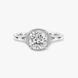 "Hope" Cushion Cut 3 Carat Trilogy Platinum Engagement Ring 3SCC04