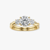 "Hudson" Round Cut 2 Carat Trilogy Diamond Shoulder Engagement Ring 3SRB07