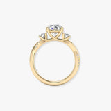 "Hudson" Round Cut 2 Carat Trilogy Diamond Shoulder Engagement Ring 3SRB07