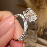 "Laney" Purple & Green Hidden Halo Round Brilliant Cut Diamond Pave Shoulders Engagement Ring - HEERA DIAMONDS