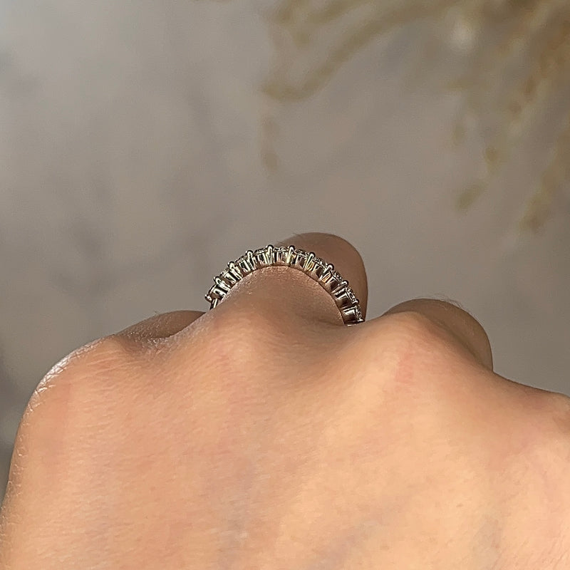 "Helene" Bubble Wave Shaped Round Brilliant Diamonds Eternity Ring ET50 - HEERA DIAMONDS
