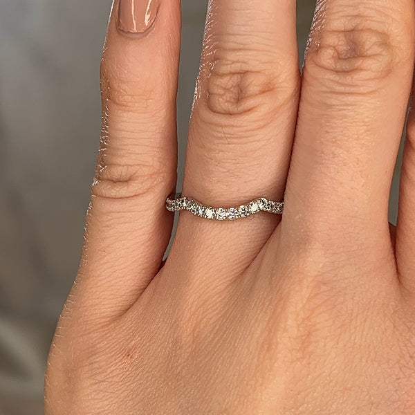 "Suvi" Wave Shaped Pavé Diamond Eternity Ring E53 - HEERA DIAMONDS