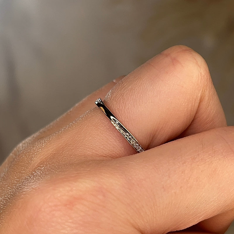 "Anna" Minimal Subtle Slash Diamond Eternity Ring ET65 - HEERA DIAMONDS