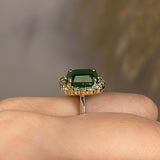 "Riva" Emerald Halo Solitaire Ring - HEERA DIAMONDS