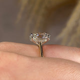 "Anastasia" Oval Cut Hidden Under Halo Secret Gemstone Diamond Engagement Ring - HEERA DIAMONDS