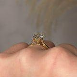 "Addison" Hidden Under Halo Oval Cut Diamond Yellow Gold Engagement Ring - HEERA DIAMONDS