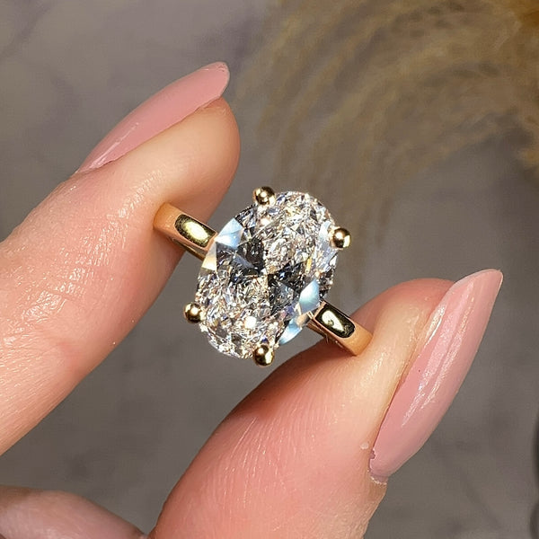 "Addison" Hidden Under Halo Oval Cut Diamond Yellow Gold Engagement Ring - HEERA DIAMONDS