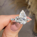 "Layla" Pear Centre Diamond with Marquise Cut Diamond Petals Engagement Ring - HEERA DIAMONDS