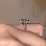 "Bambi" Pear Cut Diamond Shoulders Engagement Ring - HEERA DIAMONDS