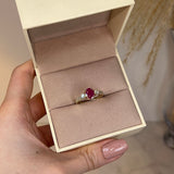 "Piper" Fuchsia Pink Oval Cut Diamond Shoulders Engagement Ring - HEERA DIAMONDS