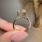 "Taylor" Solitaire 3.00 Carat Radiant Elongated Cushion Cut Yellow Gold Engagement Ring - HEERA DIAMONDS