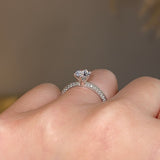 "Grace" Round Brilliant Cut Diamond Double Row Diamond Pave Engagement Ring DSRB40 - HEERA DIAMONDS