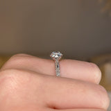 "Grace" Round Brilliant Cut Diamond Double Row Diamond Pave Engagement Ring DSRB40 - HEERA DIAMONDS