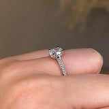 "Vivien" Oval Cut Diamond Channel Set Diamond Shoulder Engagement Ring DSOC09 - HEERA DIAMONDS