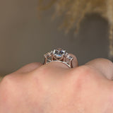 "Camila" Three Stone Oval Cut with Pear Diamond Trilogy Engagement Ring 3SOC05 - HEERA DIAMONDS