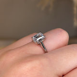 "Nina" Emerald Cut Diamond Hidden Under Halo Engagement Ring UHEC01 - HEERA DIAMONDS