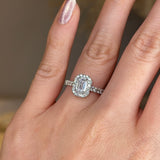 "Abigail" Octagon Halo Emerald Cut Diamond Shoulder Engagement Ring HAEC05 - HEERA DIAMONDS