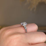 "Elise" Three Stone Emerald Cut Diamond Trilogy Engagement Ring 3SEC50 - HEERA DIAMONDS
