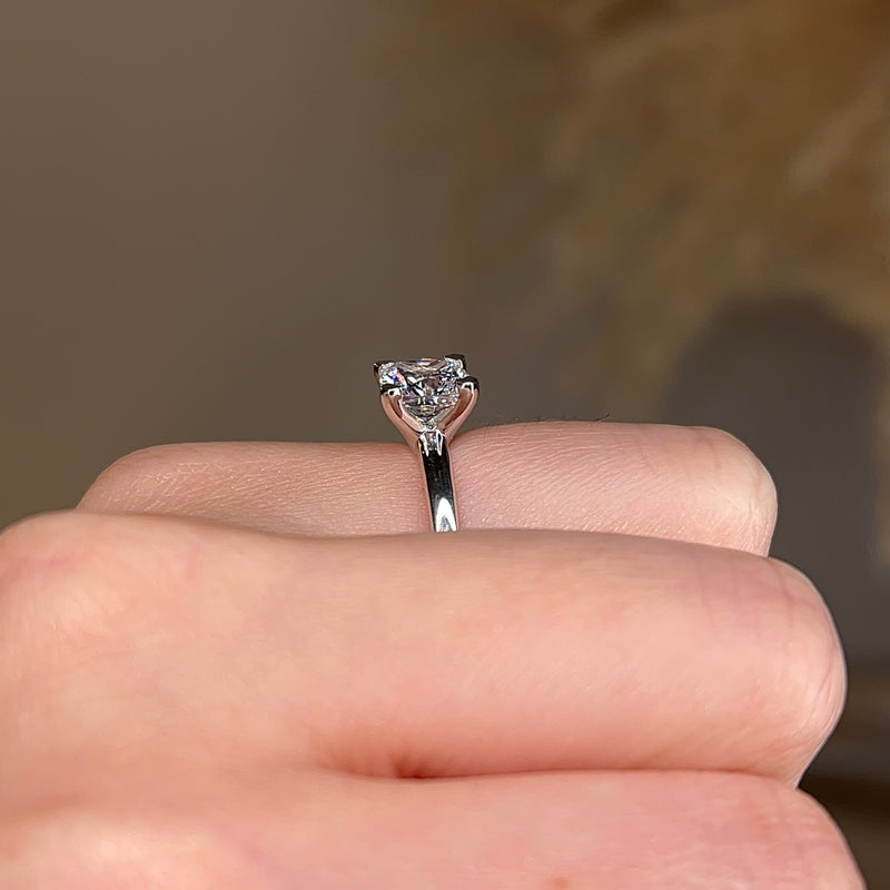 "Cara" Solitaire Cushion Cut Diamond Engagement Ring SSCC02 - HEERA DIAMONDS