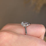 "Rain" Solitaire Pear Cut Diamond Engagement Ring SSPS02 - HEERA DIAMONDS