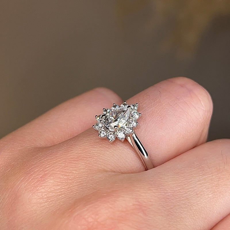 "Bianca" Star Shape Halo Pear Cut Diamond Engagement Ring HAPS05 - HEERA DIAMONDS