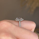 "Arlet" Halo Pear Cut Diamond Shoulder Engagement Ring HAPS06 - HEERA DIAMONDS
