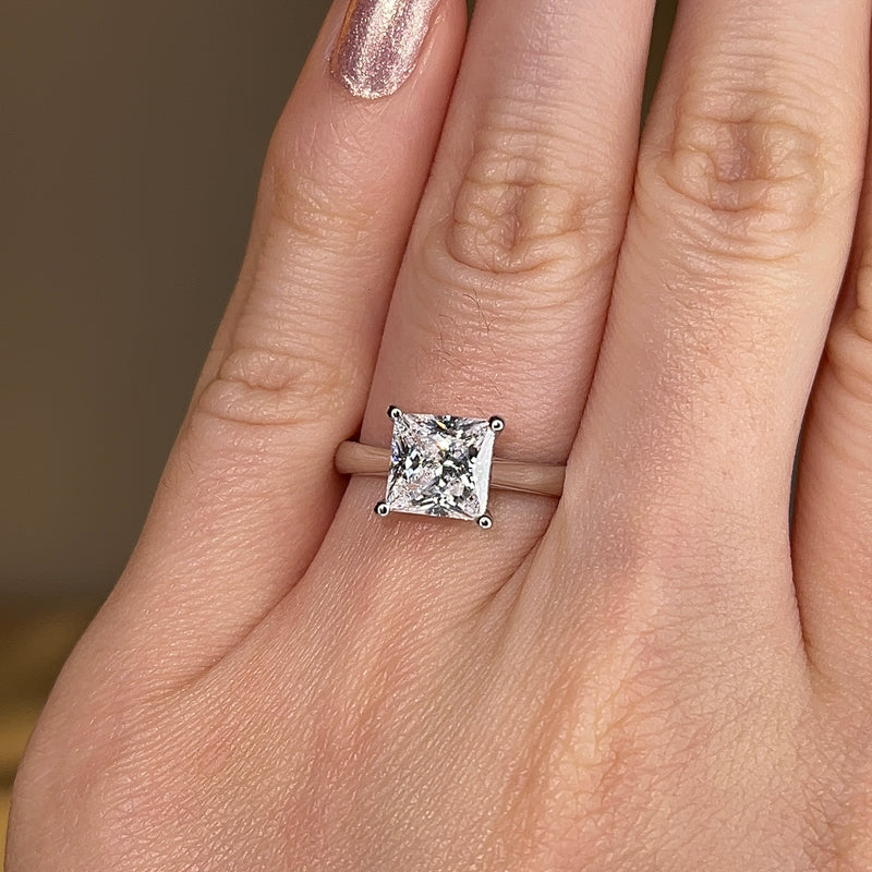 "Zella" Solitaire Princess Cut Diamond Engagement Ring SSPC07 - HEERA DIAMONDS