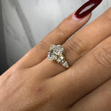 "Venny" Oval Cut 3 Carat Diamond Shoulder Engagement Ring