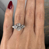 "Brenny" Oval Cut 3.5 Carat Diamond Shoulder Engagement Ring