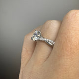 "Halena" Round Cut 2 Carat diamond Shoulder Engagement Ring