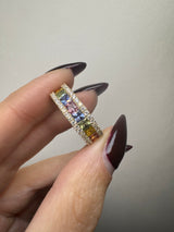 Diamond And Multi Coloured Sapphires Ring