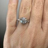 "Valentine" Round Cut 2 Carat Twisted Shoulder Platinum Engagement Ring SSRB06