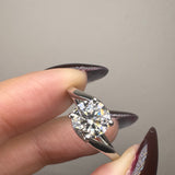 "Valentine" Round Cut 2 Carat Twisted Shoulder Platinum Engagement Ring SSRB06