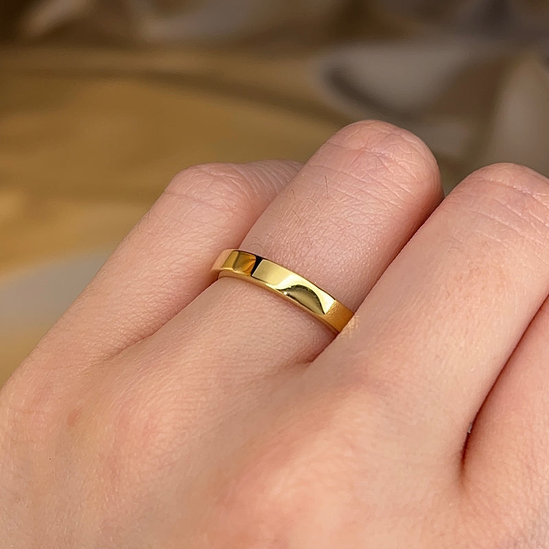3mm Band Flat Court Wedding Ring - HEERA DIAMONDS