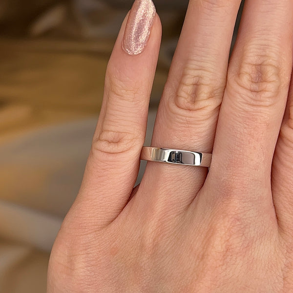3.5mm Band Flat Court Wedding Ring - HEERA DIAMONDS