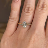 "Halle" 1 Carat Oval Cut Diamond Irregular Twist Diamond Shoulders Engagement Ring - HEERA DIAMONDS